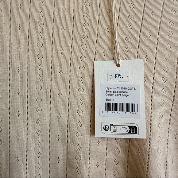 NWT! SKALL STUDIO Beige Long Sleeve Edie Blouse - S - Picture 9 of 12